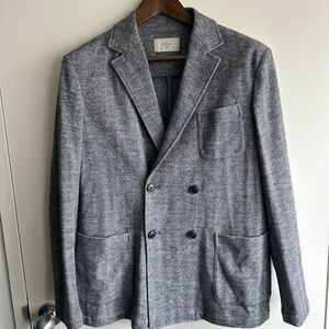 Altea Herringbone Double Breated Blazer in Gray